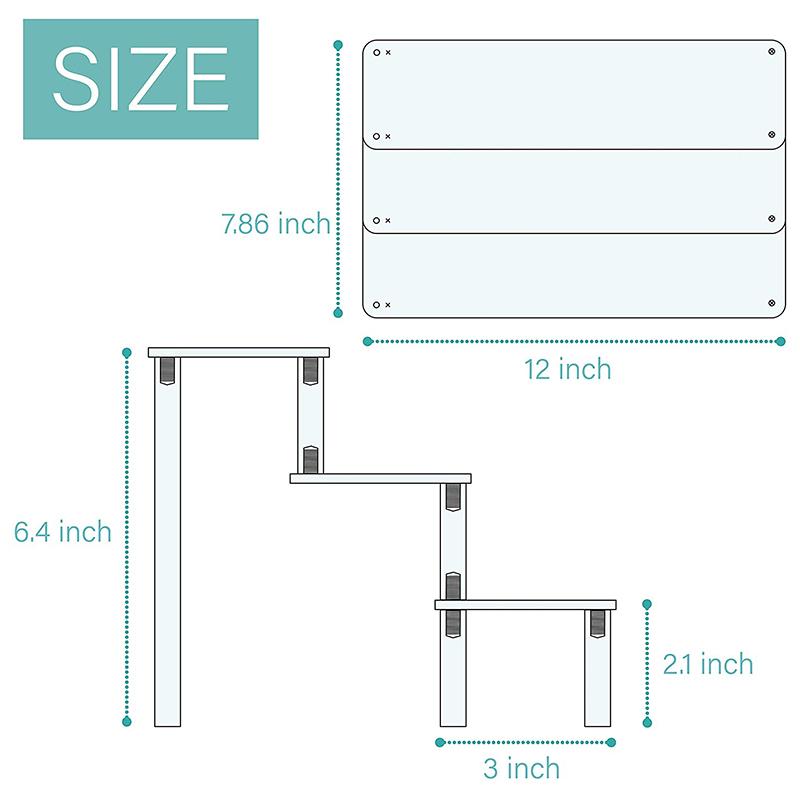 Kệ Đứng Phụ Kiện Nhà Bếp 3 Tầng Acrylic Trong Suốt Khay Bánh Đỡ Cho Trang Trí Và Lưu Trữ Màn Hình Hiển Thị