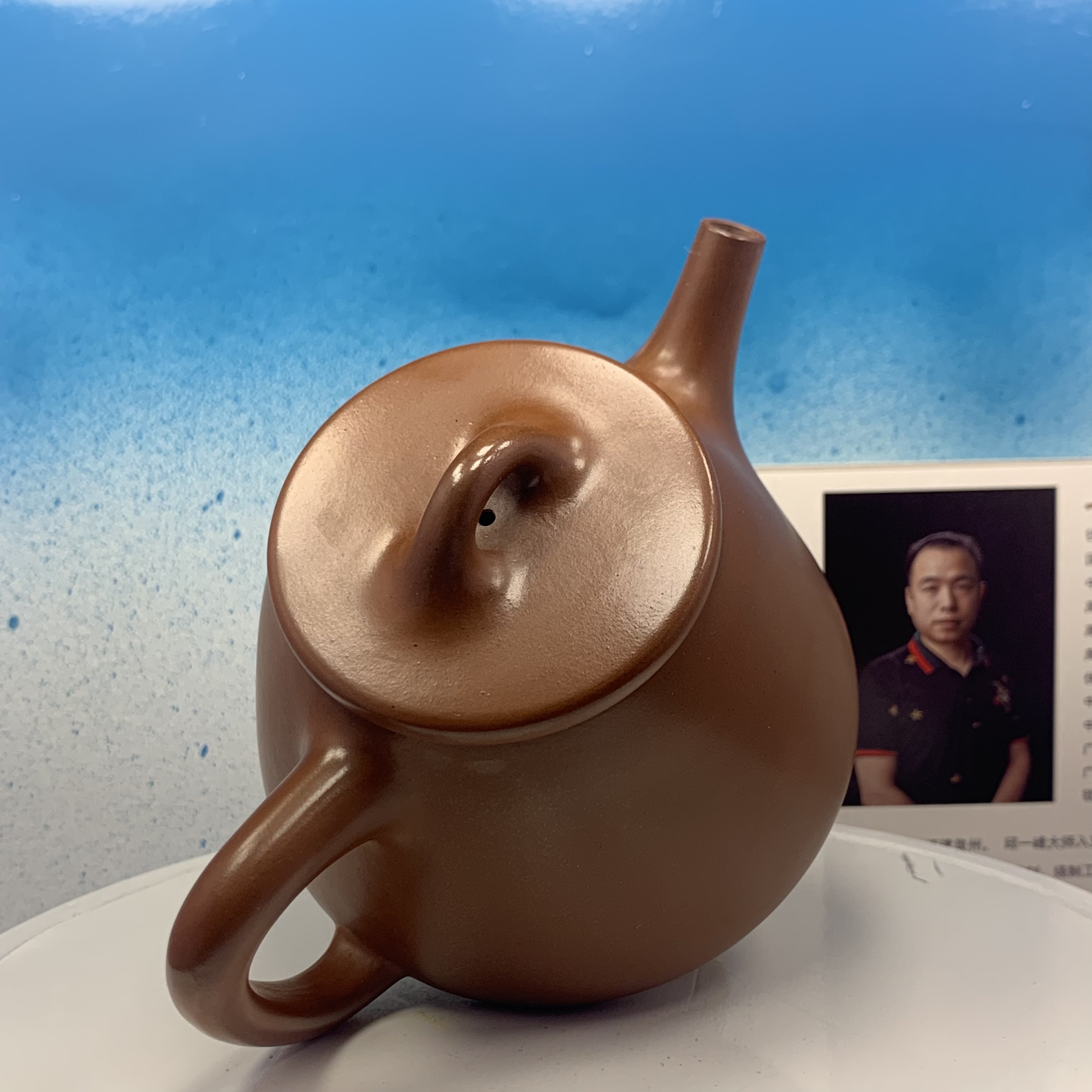 Ấm trà Thạch Biều cao, gốm thô nguyên bản, nê hưng khâm châu, chế tác hoàn toàn bằng tay