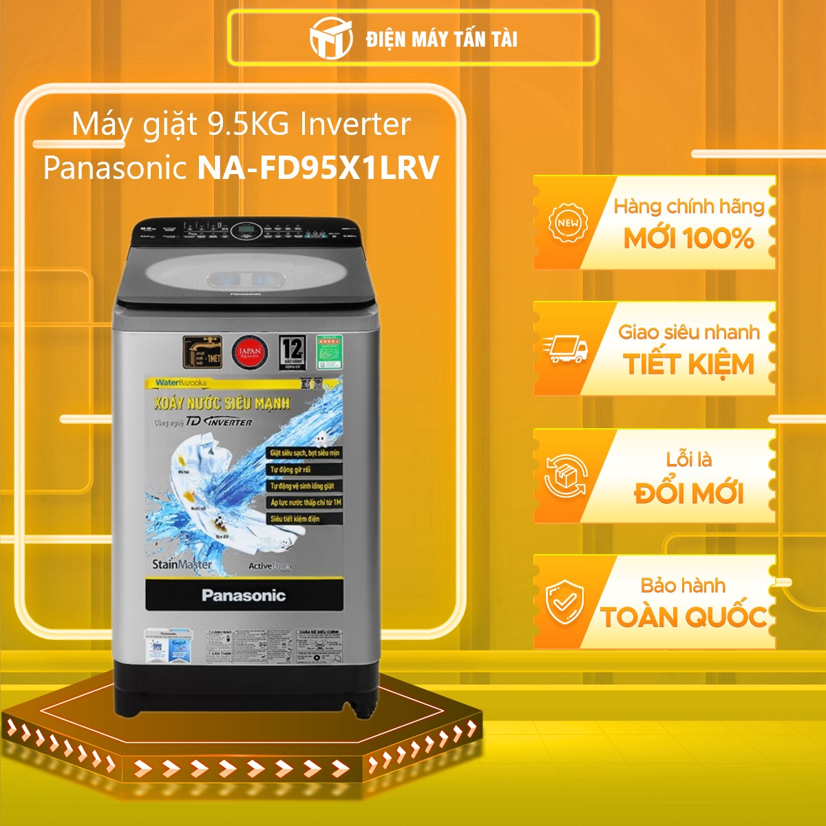 Máy Giặt Panasonic 9.5Kg NA-FD95X1LRV - Hàng Chính Hãng - chỉ giao hàng TP.HCM