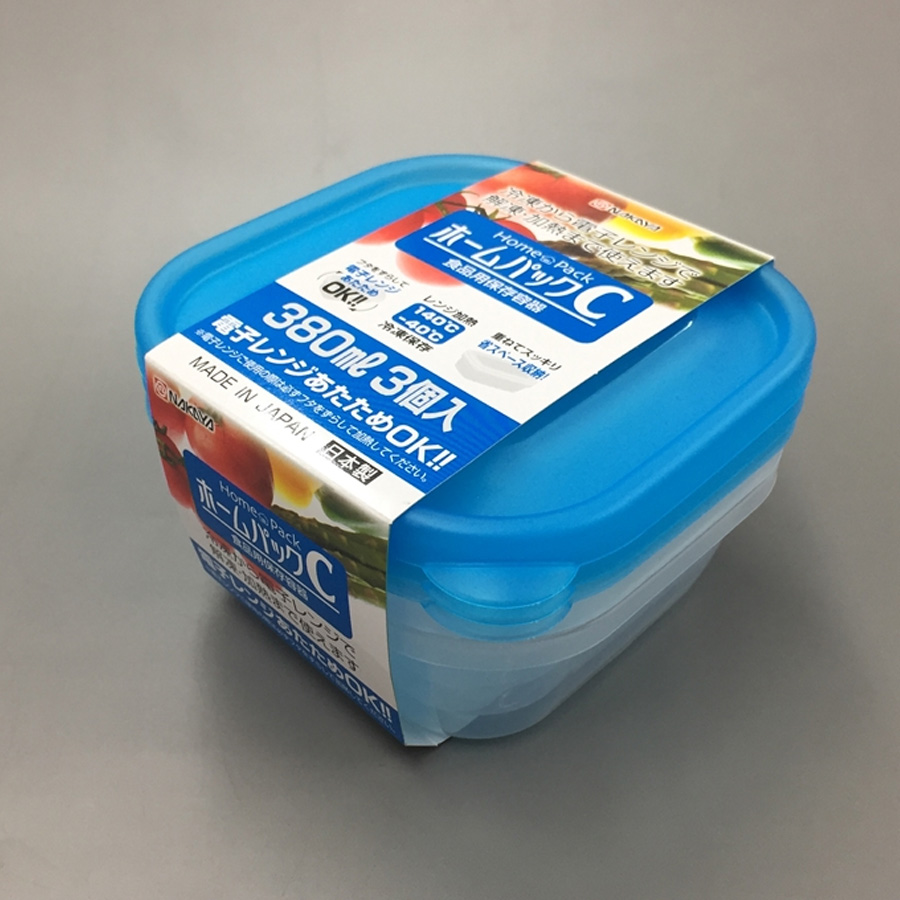 Bộ 2 set hộp bảo quản thực phẩm cao cấp 380ml màu xanh - Hàng nội địa Nhật