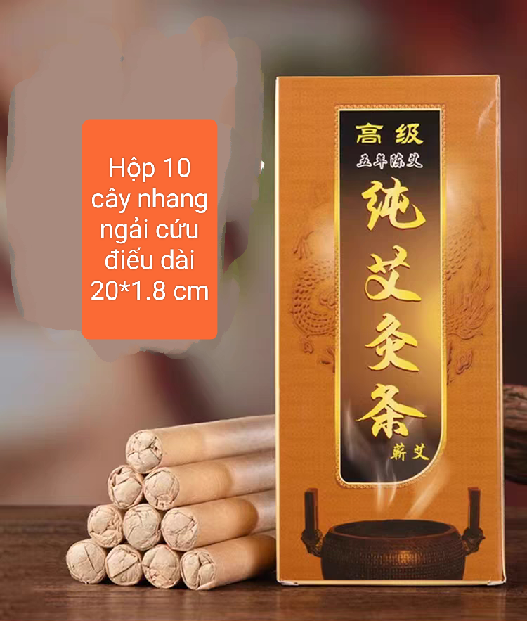 Con lăn ngải cứu bằng đông đơn, hộp 10 điếu ngải cứu . Cây lăn xông ngải cứu bằng đồng