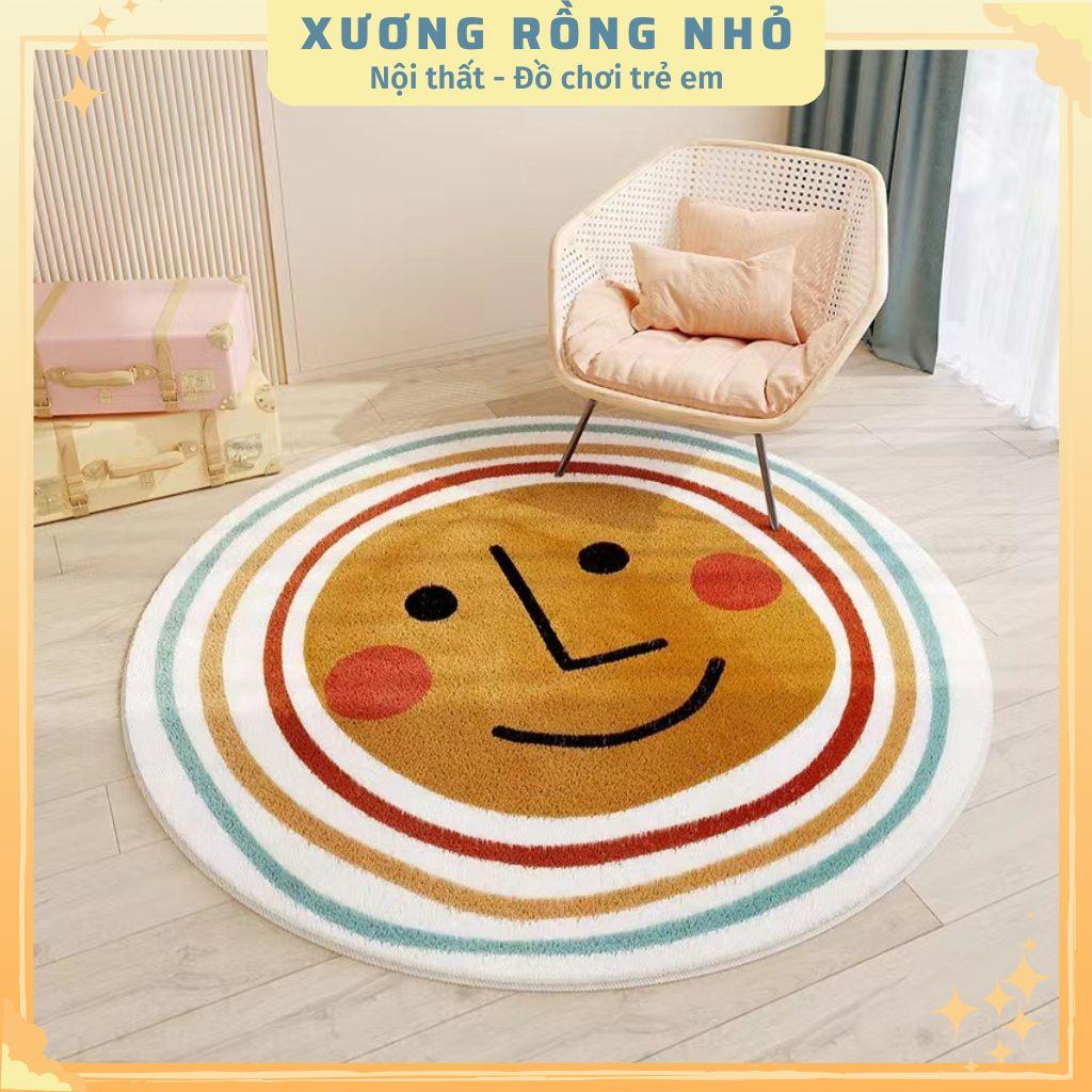 Thảm trang trí phòng bé trải sàn chống trượt in hình dễ thương - Thảm decor phòng cho bé đường kính 100cm