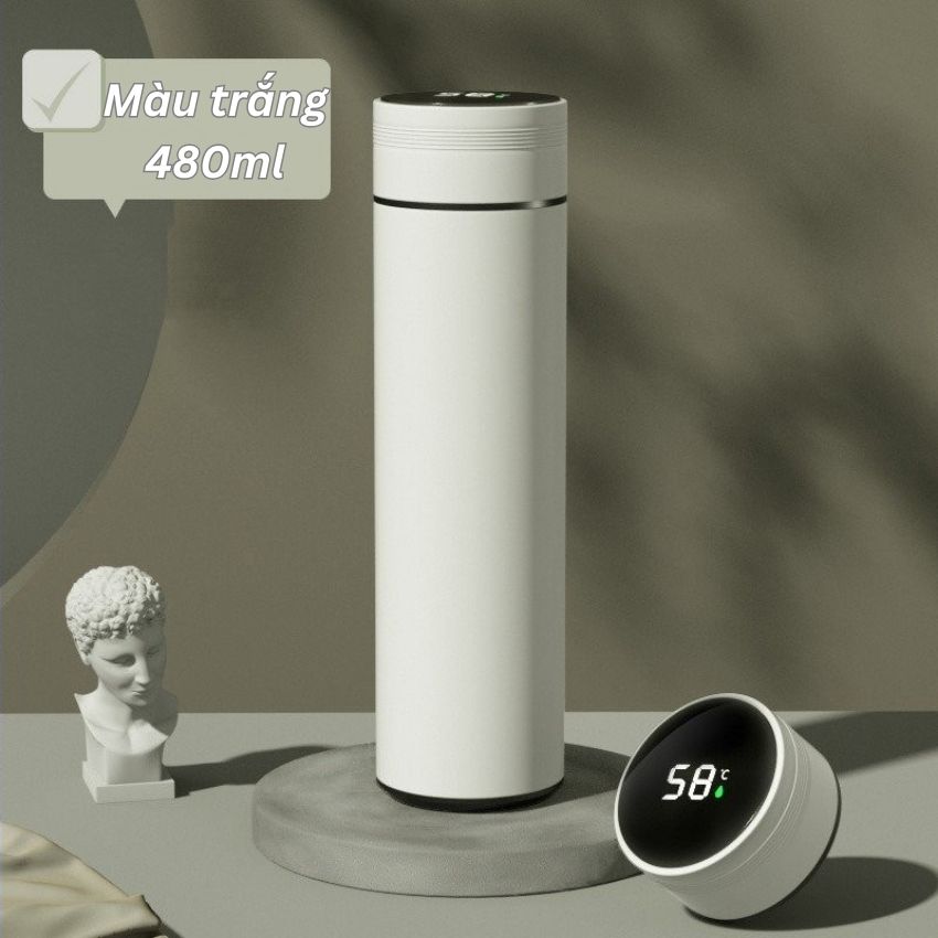 Bình giữ nhiệt hiển thị nhiệt độ thông minh inox cao cấp dung tích 480ml