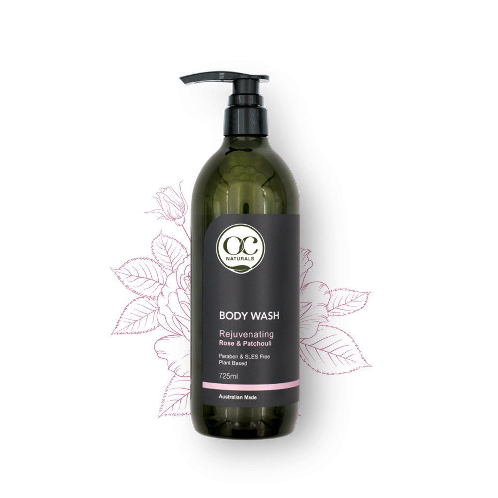 Sữa Tắm Trẻ Hóa Làn Da Hương Hoa Hồng Và Hoắc Hương OC Naturals 725ml