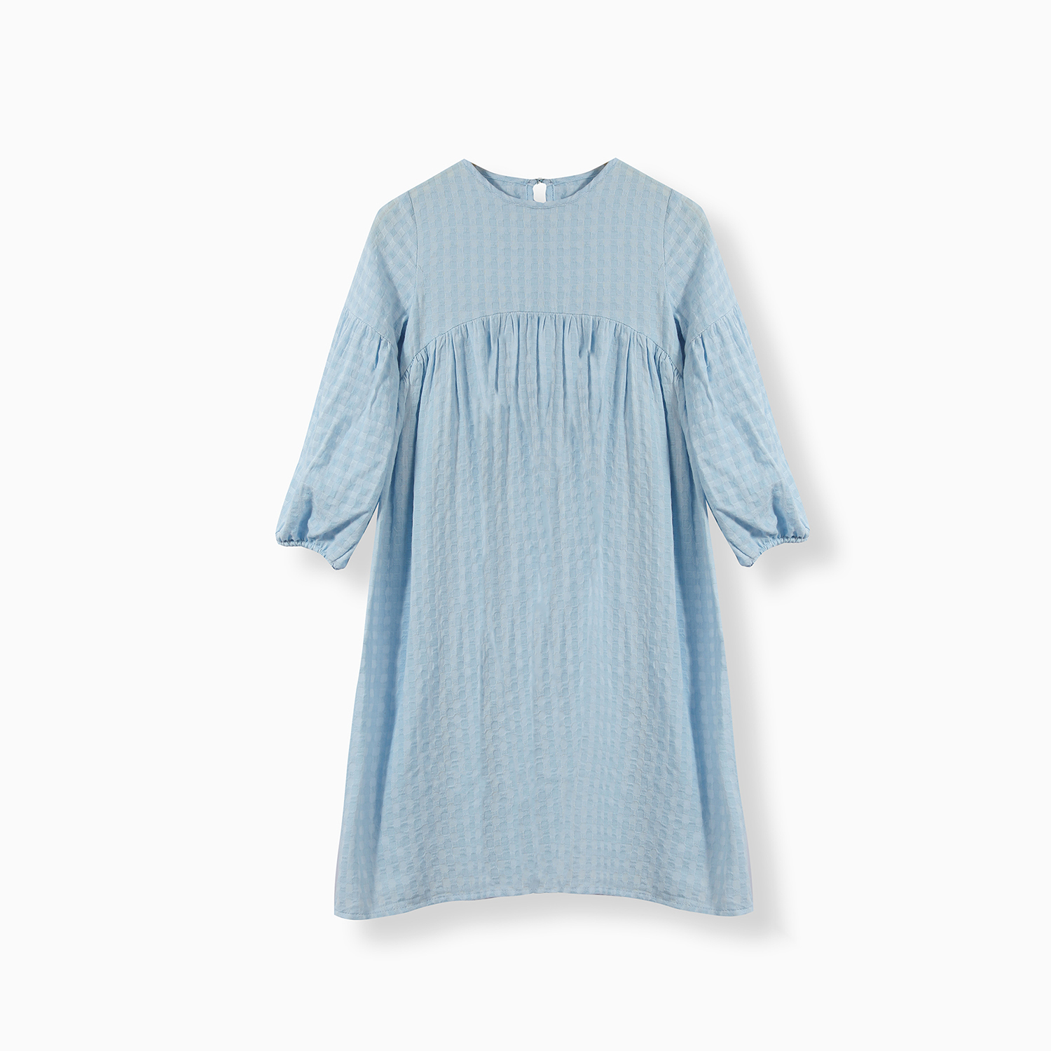 Váy babydoll dài tay bé gái hoạ tiết ô vuông - Lovekids