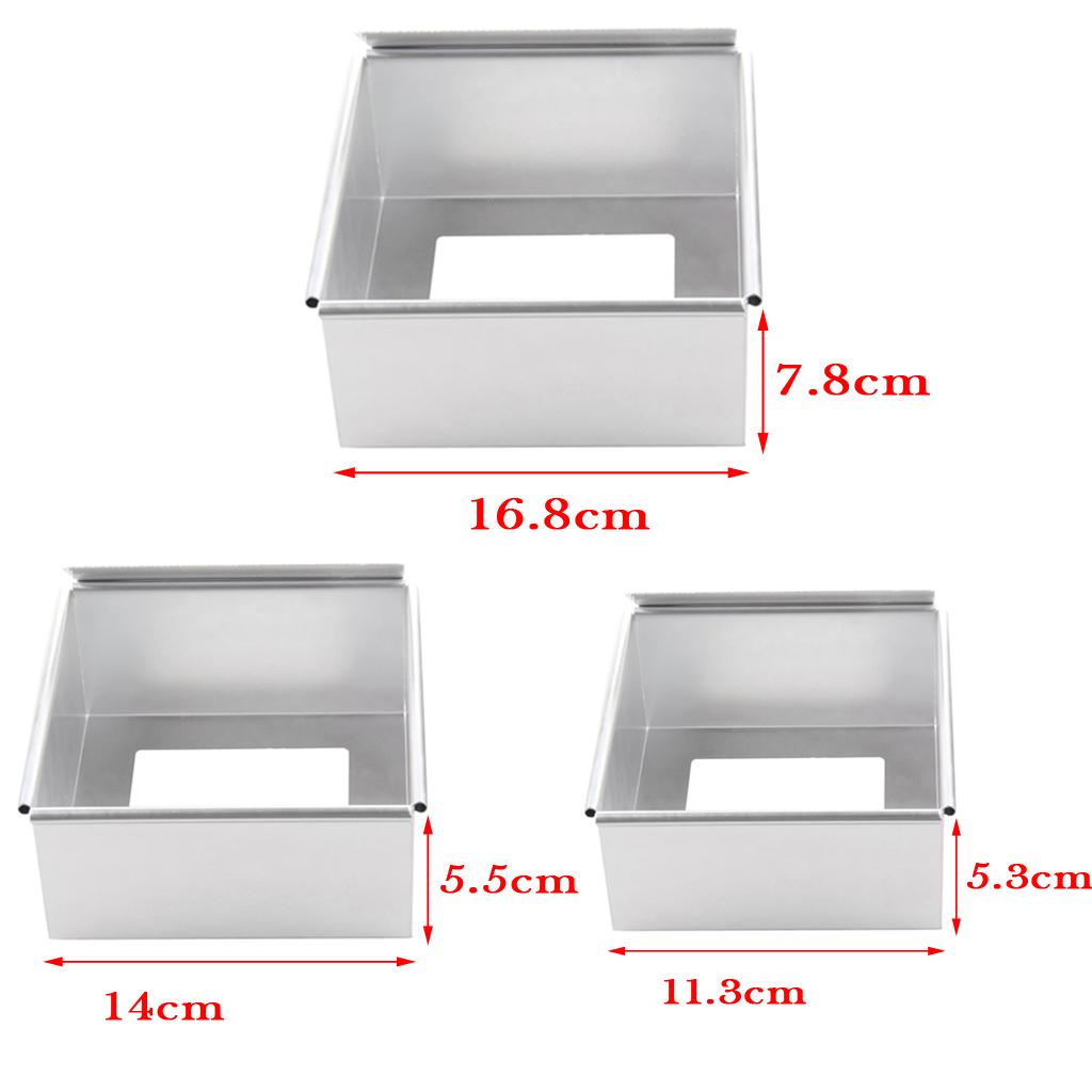 2Pcs Aluminium Alloy Cake Mold Removable Bottom Bread Toast Cake Pan Molds