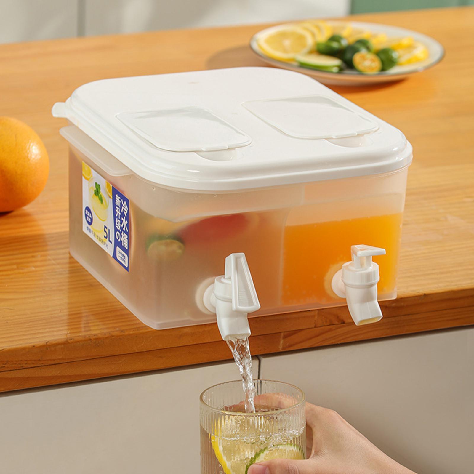 5L Beverage Dispenser Water Drink Bucket With Lid and Faucet Refrigerator