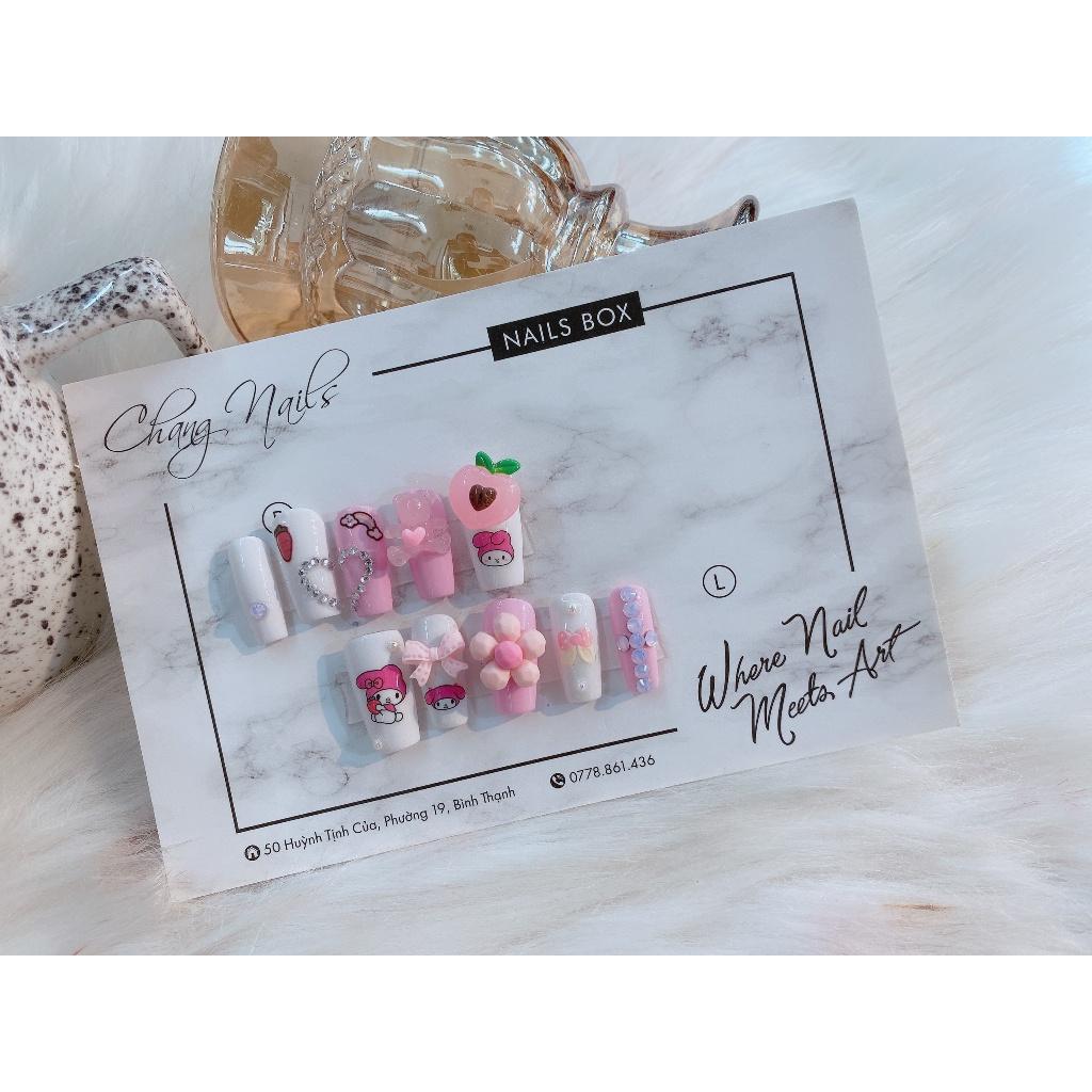 Chang Nails - Nail Box thiết kế thủ công - họa tiết thỏ dâu, đính charm xinh xắn