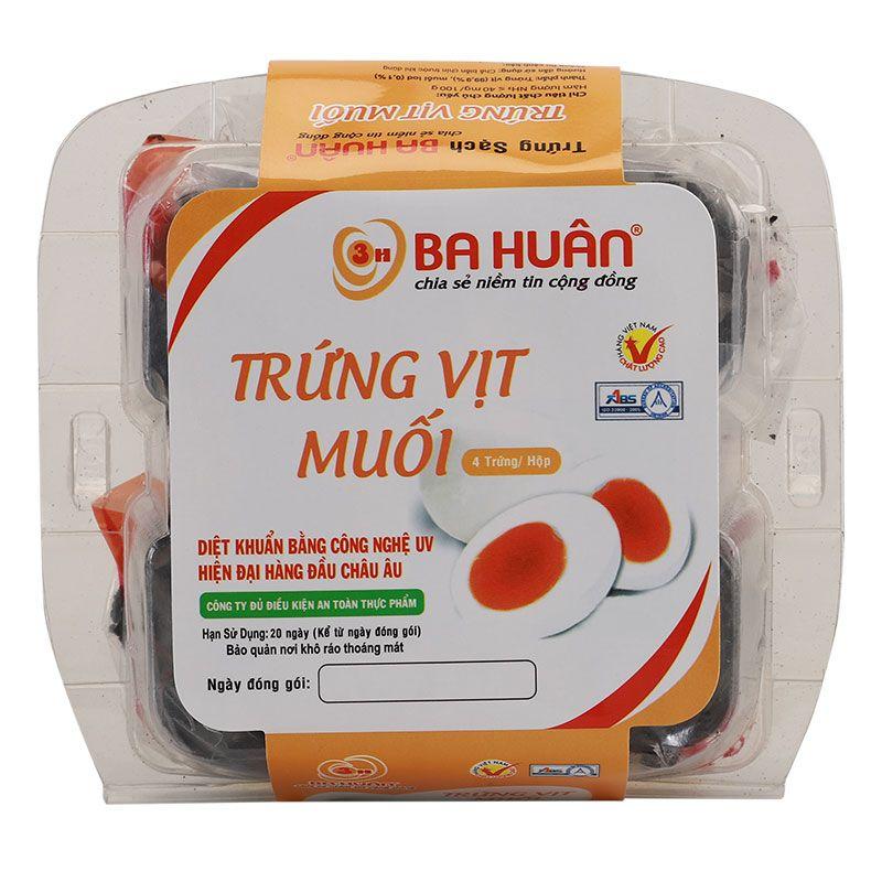 Trứng vịt muối Ba Huân hộp 4 quả