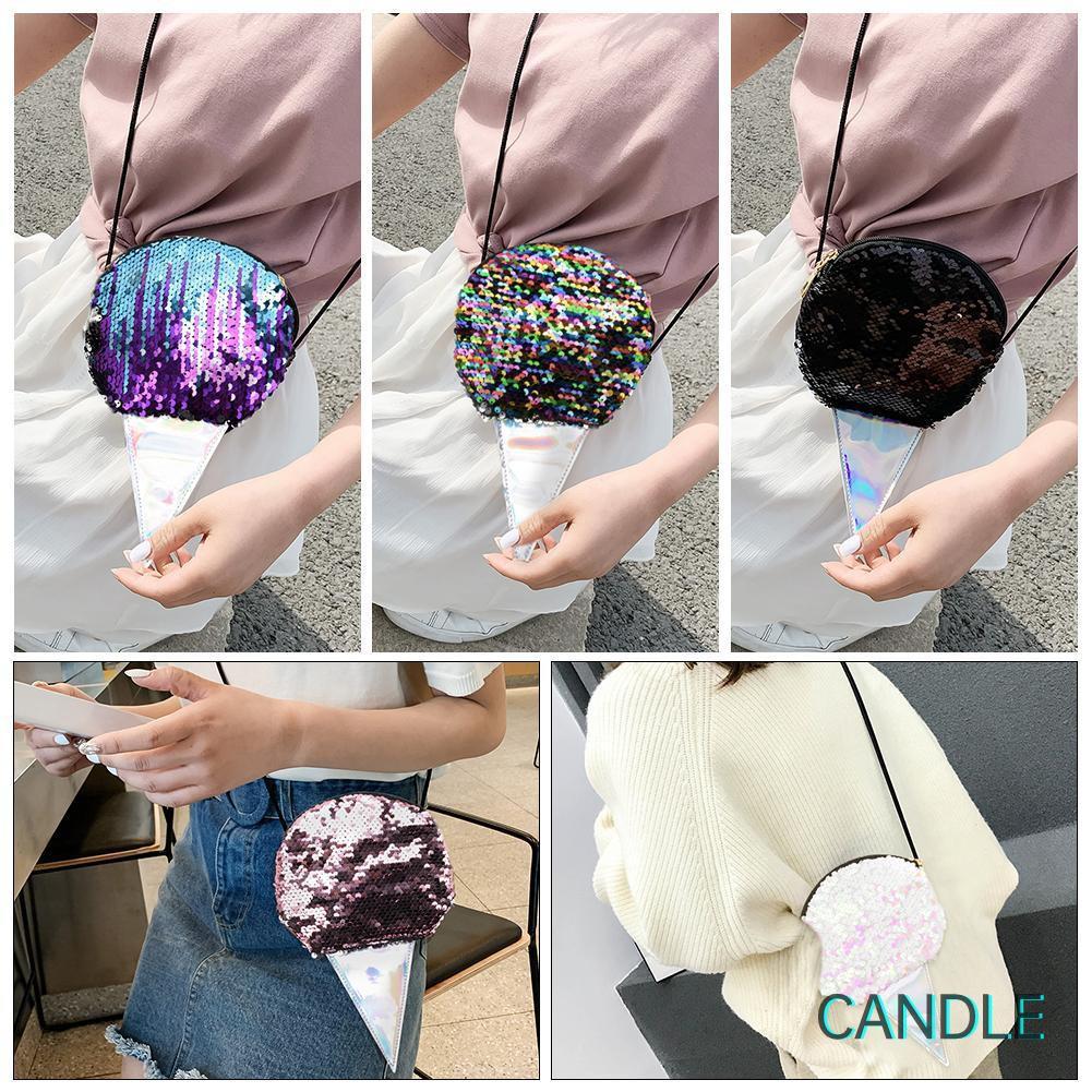 Túi Đeo Chéo Đính Sequin Lấp Lánh Hình Que Kem Xinh Xắn Dành Cho Nữ
