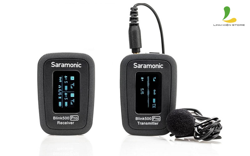 Micro thu âm Saramonic Blink 500 Pro B1 - Thiết bị ghi âm có tần số hoạt động 2.4GHz cổng kết nối tai nghe 3.5mm, Thời lượng pin 8 giờ - Hàng nhập khẩu