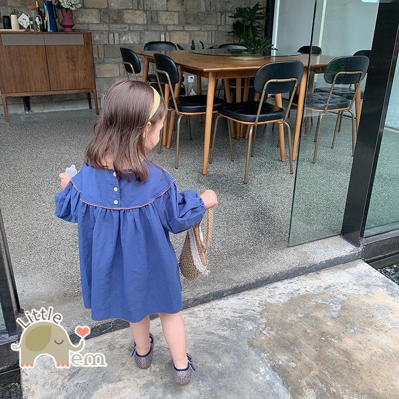 Váy bé gái Cotton _ Cổ viền thêu