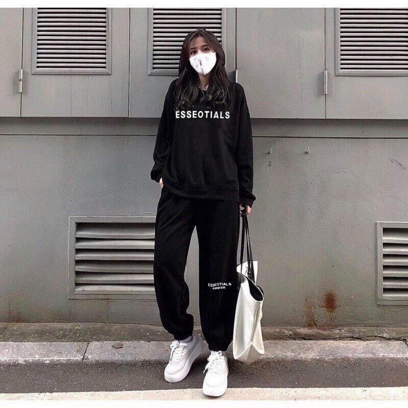 Bộ Nỉ Nam Nữ Thu Đông Trơn Cổ Tròn 1977 - Set Đồ Thể Thao Mặc Nhà Unisex, Áo Khoác Hoodie Sweter Dài Tay Quần Jogger G5