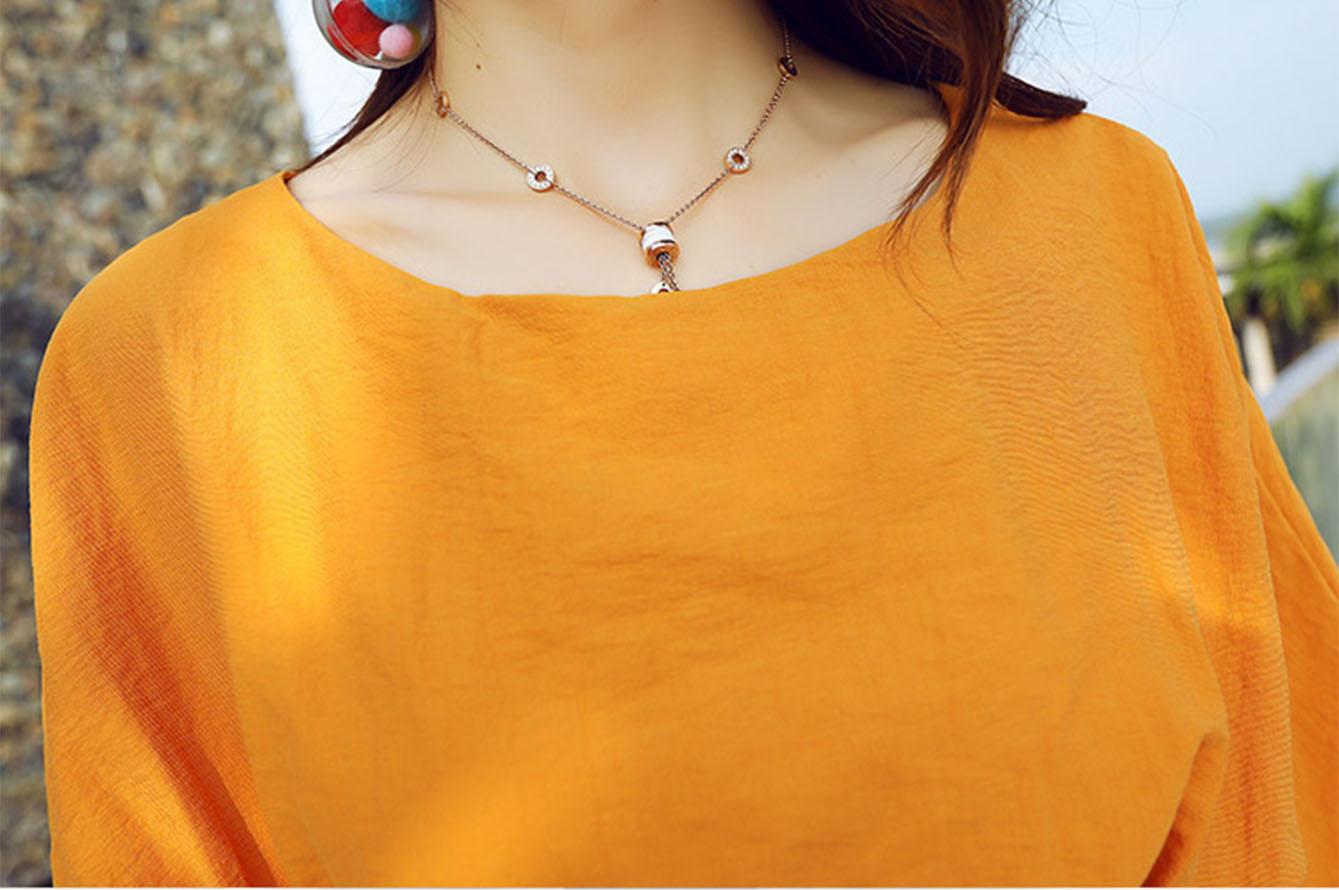 ĐẦM XÒE CỔ TRÒN TAY RỘNG XẾP LY EO KÈM ĐAI RỜI- DX124