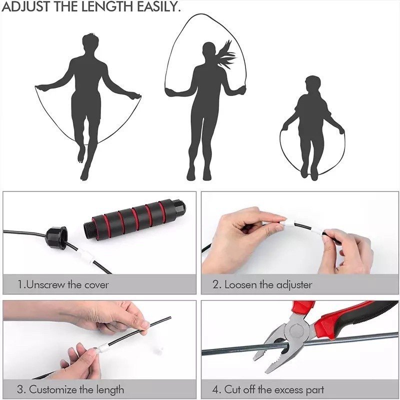 THIẾT BỊ THỂ THAO - Bộ dây nhảy tập luyện toàn thân tại nhà cho nam và nữ dài 2,7m , tay cầm bọc xốp chống trơn trượt khi tập luyện