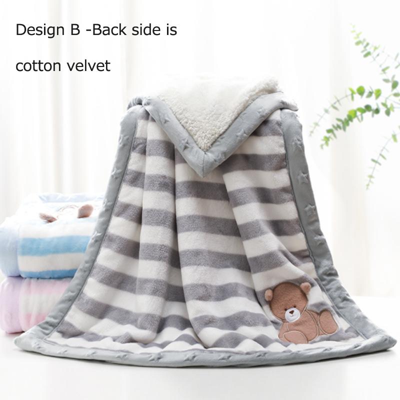 Hoạt Hình Cho Bé Chăn Làm Dày 2 Lớp Dép Nỉ Ấm Áp Đầm Bao Da Mềm Mại Có Quấn Sơ Sinh Trẻ Em Chăn Ga Gối Bebe Chăn