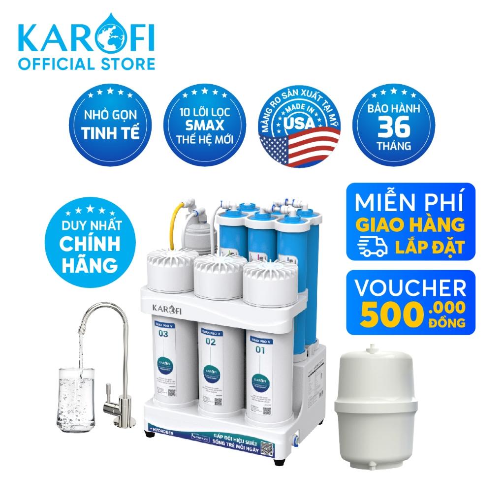 [TẶNG BỘ LÕI] Máy lọc nước để gầm RO Mỹ KAROFI KAQ-U03 Pro - RO Mỹ 50GPD, 6 lõi chức năng rời - Hàng Chính Hãng