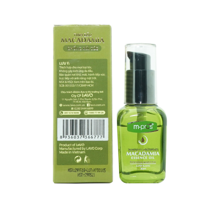 Tinh Dầu  Macadamia Chống Rối Tóc M.PROS 30ml