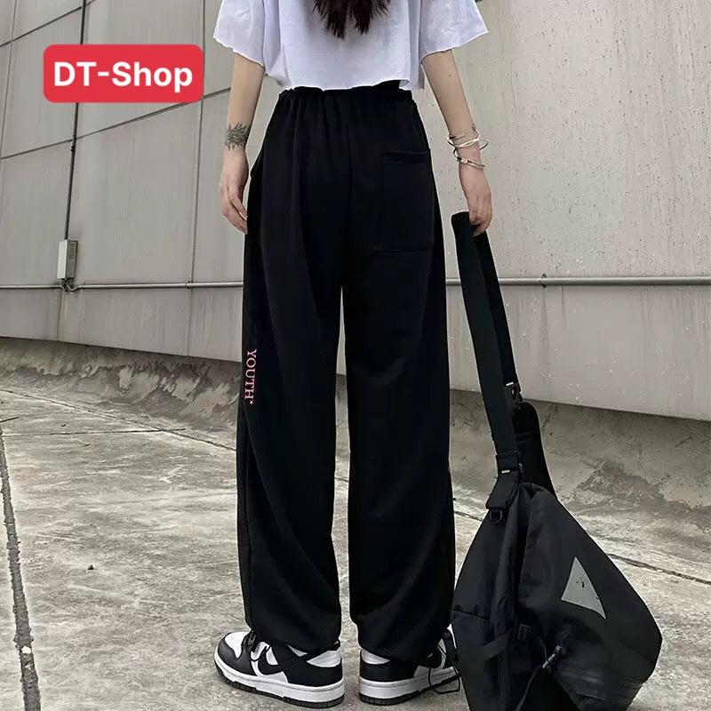 Quần ống rộng suông nữ lưng cao YOUTH - Unisex Nam Nữ mặc đẹp - DT-Shop