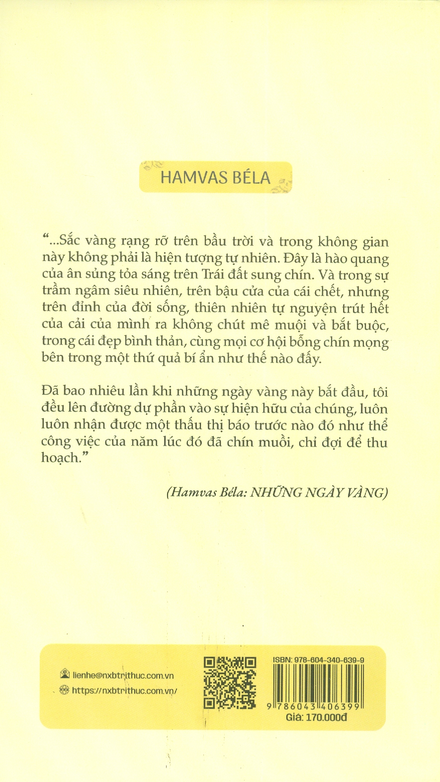 Những Ngày Vàng - Hamvas Béla - Nguyễn Hồng Nhung dịch - (bìa mềm)