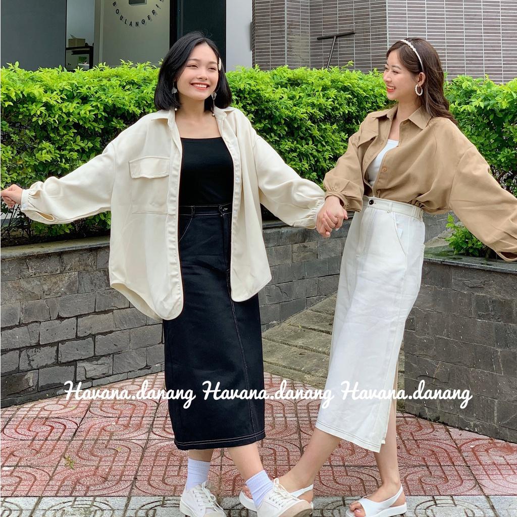 Áo sơ mi ullzang chất nhung dày dặn, áo freesize form rộng