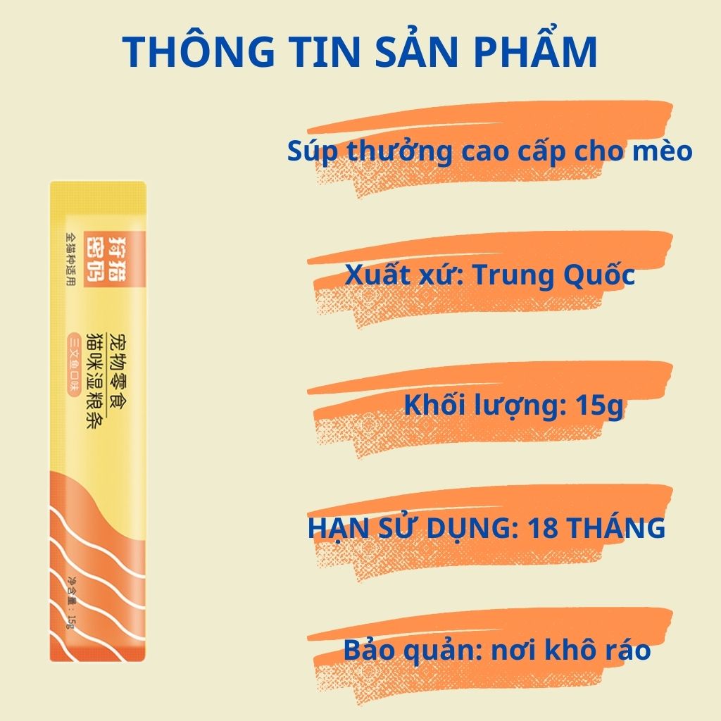 Súp thưởng cao cấp dinh dưỡng cho chó mèo - Thanh 15g