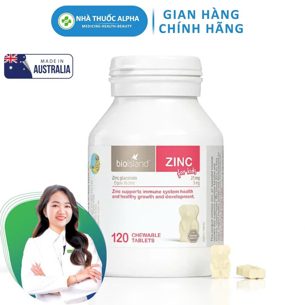 Viên Uống Bổ Sung Kẽm Cho Trẻ bioisland Zinc 120 Viên
