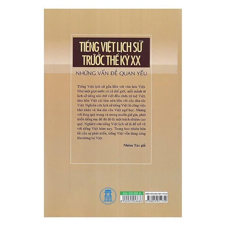 Sách - Tiếng Việt Lịch Sử Trước Thế Kỷ XX - Những Vấn Đề Quan Yếu - Đinh Văn Đức - VIETNAMBOOK