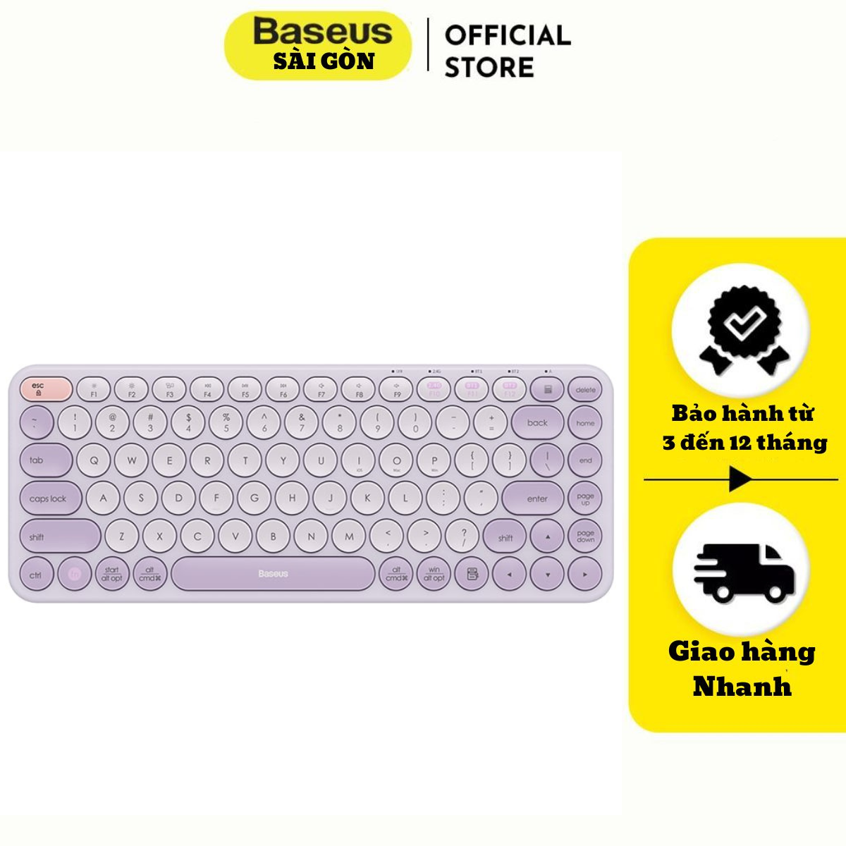 Bàn phím không dây Baseus K01A Wireless Tri-Mode Keyboard B00955503413-00- Hàng chính hãng