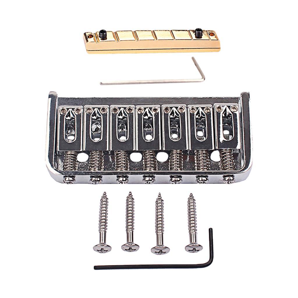 Exquisite Guitar Fixed Bridge With Brass Nut Set For 7 String Guitar Accessories DIY