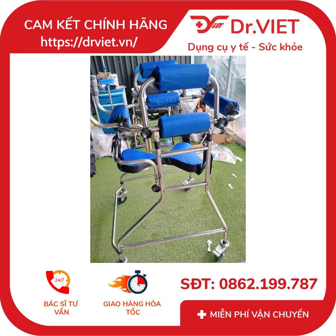 Khung đẩy bệnh nhân có ghế ngồi -TAJERMY-TJM-KD01, hỗ trợ đi lại cho người già và người gặp khó khăn trong đi lại