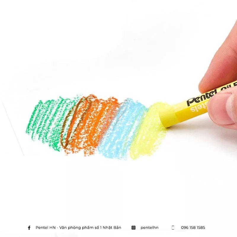 Sáp Màu Dầu Pentel Oil Pastel 12 màu PHN-12 | Màu Sắc Tươi Sáng | An Toàn Không Độc Hại