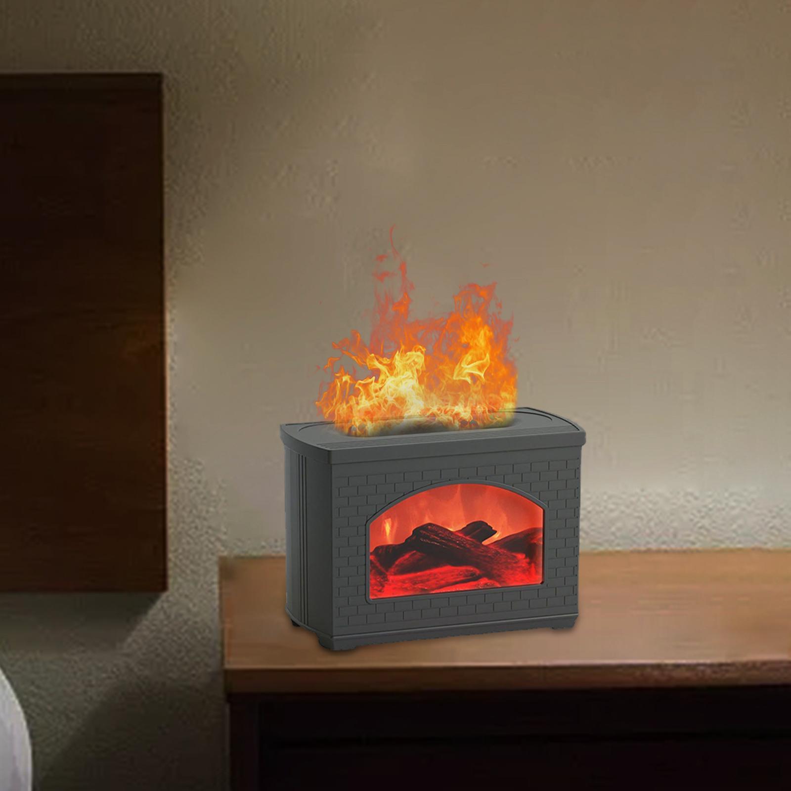Air Humidifier USB Realistic Flame Effect Small Waterless Auto Shut-Off  Diffuser for Car office home