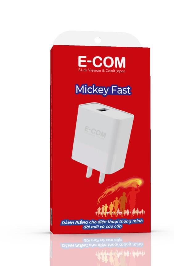 Cốc sạc nhanh 3A chống cháy nổ dành cho iPhone ECOM E3  - Củ sạc nhanh đa năng 3A cho iPhone - Hàng chính hãng