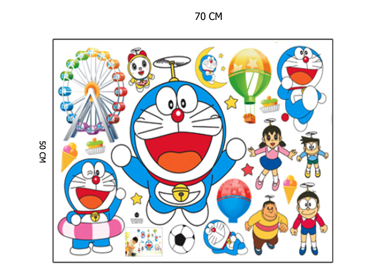 DECAL DÁN TƯỜNG DORAEMON CHONG CHÓNG TRE VÀ NHỮNG NGƯỜI BẠN