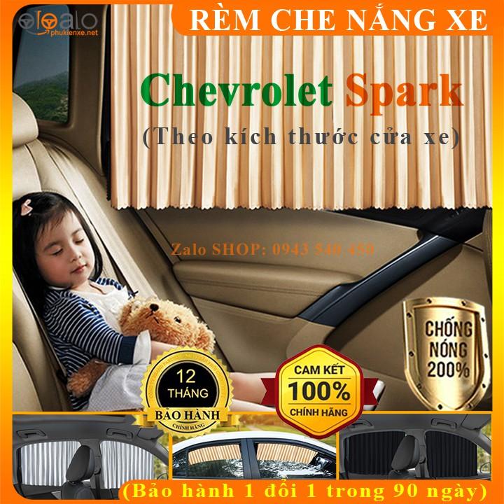 Rèm vải che chắn nắng xe ô tô Chevrolet Spark Cao Cấp gắn nam châm keo 3M