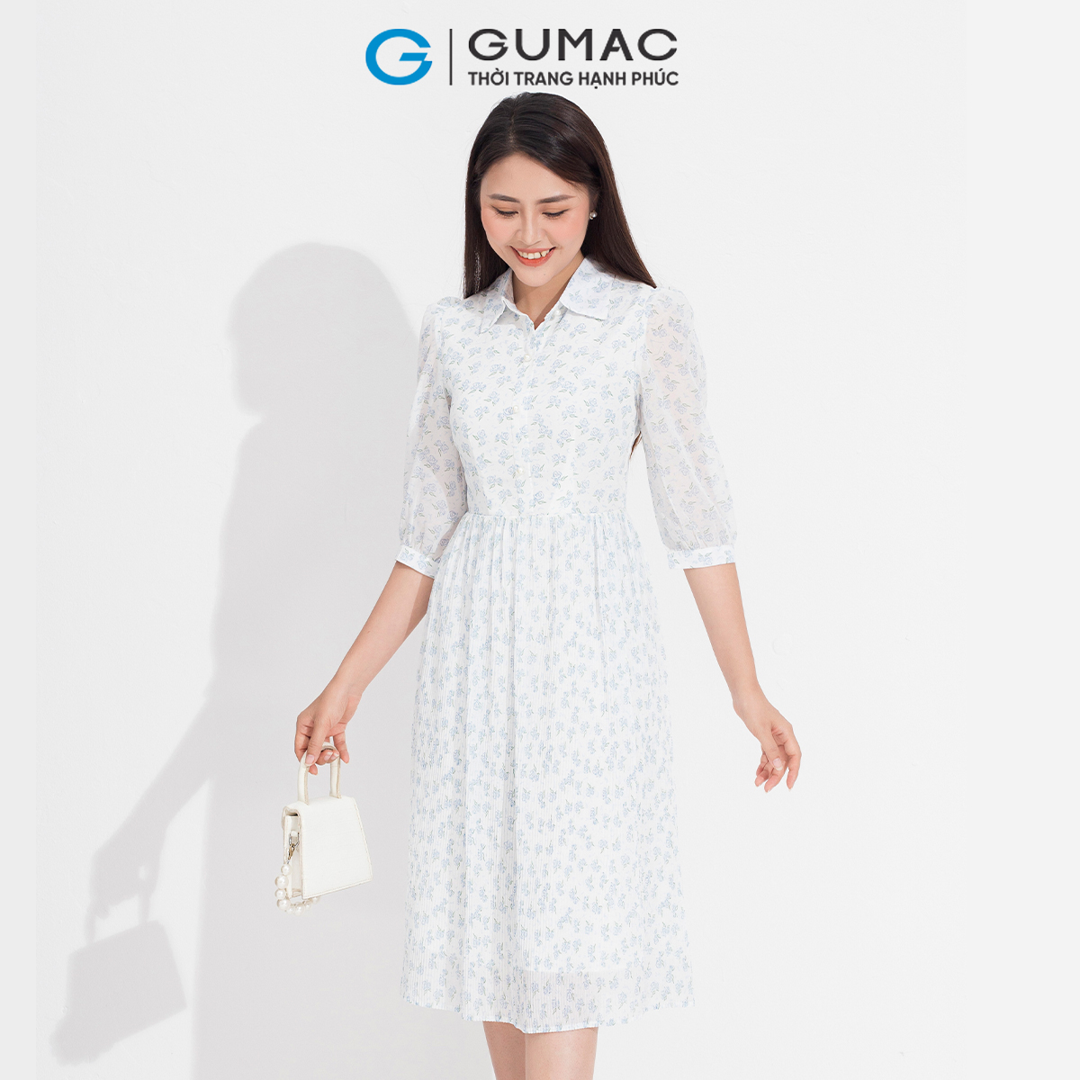 Đầm phối tùng xếp ly GUMAC DD05086