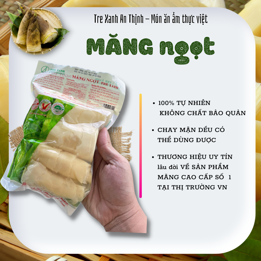 Măng Ngọt Búp Non Ngọt Vị Tư Nhiên 350G Tre Xanh An Thịnh Măng Tự Nhiên