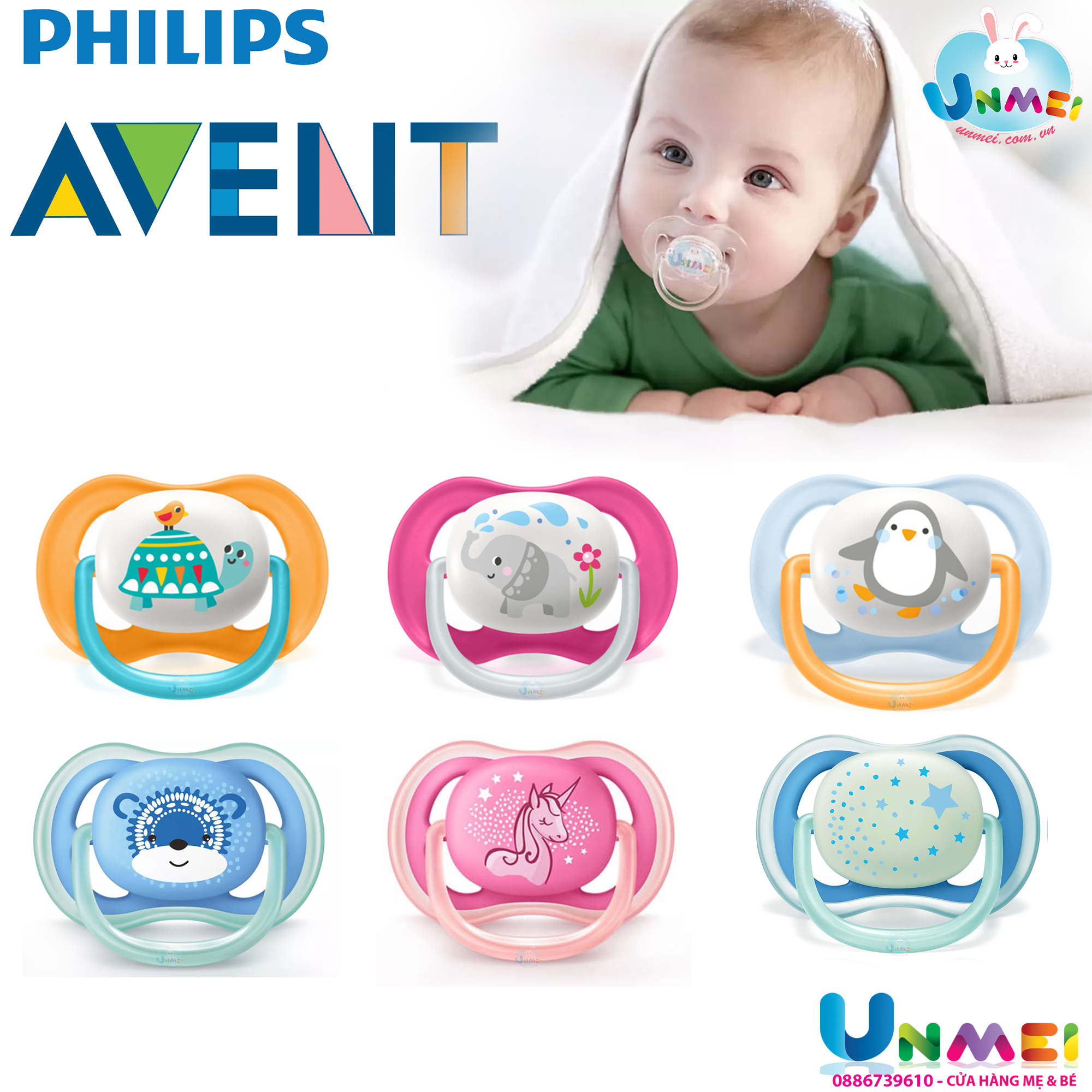 Philips Avent Núm Ty Ngậm Thông Khí / Siêu Mềm dành cho Bé 0-6 và 6-18 Tháng (Hộp Đơn/Hộp Đôi)