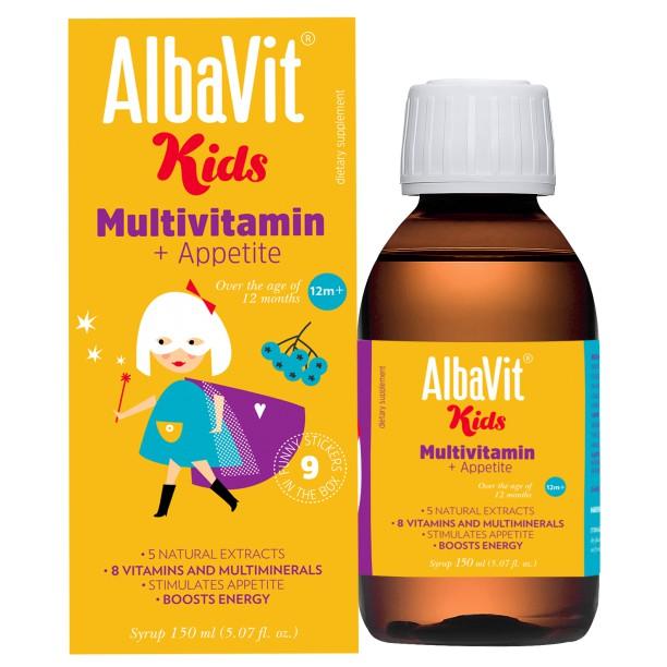 Siro ăn ngon trẻ em – Albavit Kids Multivitamin + Appetite, nhập khẩu Ba Lan