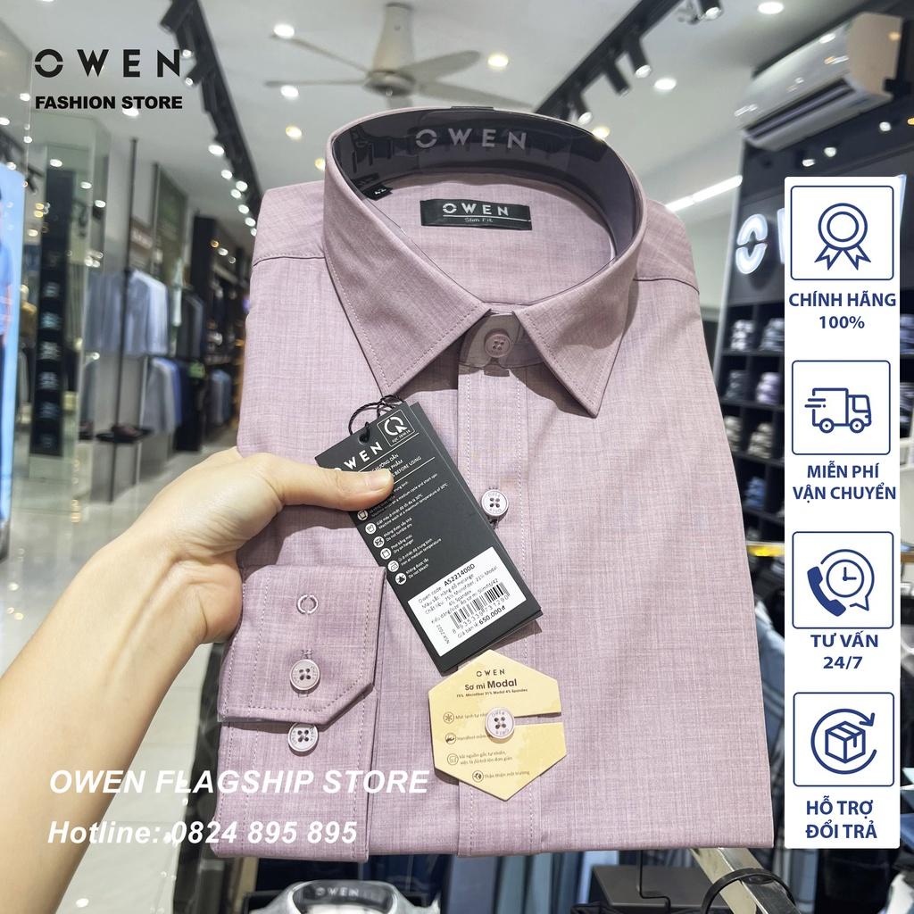 Áo Sơ mi Owen nam dài tay dáng Slimfit sợi Sồi mềm mịn mát Mã AS221400D