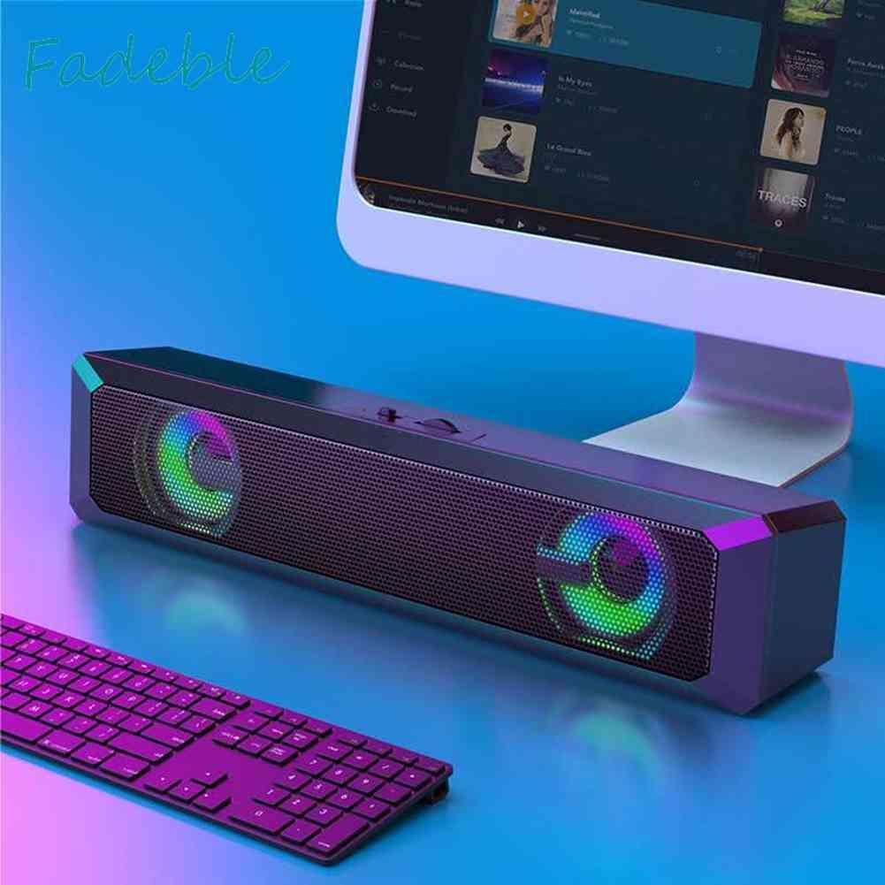 Loa Nghe Nhạc A4 6W RGB Cổng USB Có Dây Cho PC / TV