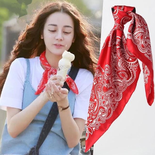 Khăn lụa bandana vuông size 55x55cm phong cách unisex - Khăn turban