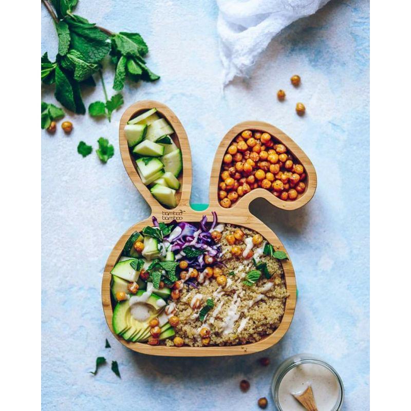 KHAY ĂN DẶM "CHÚ THỎ NHỎ - LITTLE BUNNY" CAO CẤP  BAMBOO bằng tre nội địa Anh/EU
