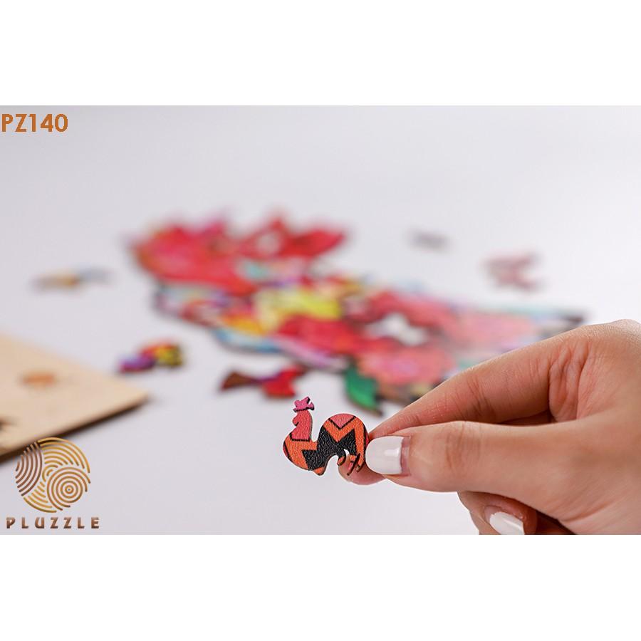 Bộ xếp hình gỗ thông minh puzzle đồ chơi ghép hình - Dậu – Con Gà – PZ140