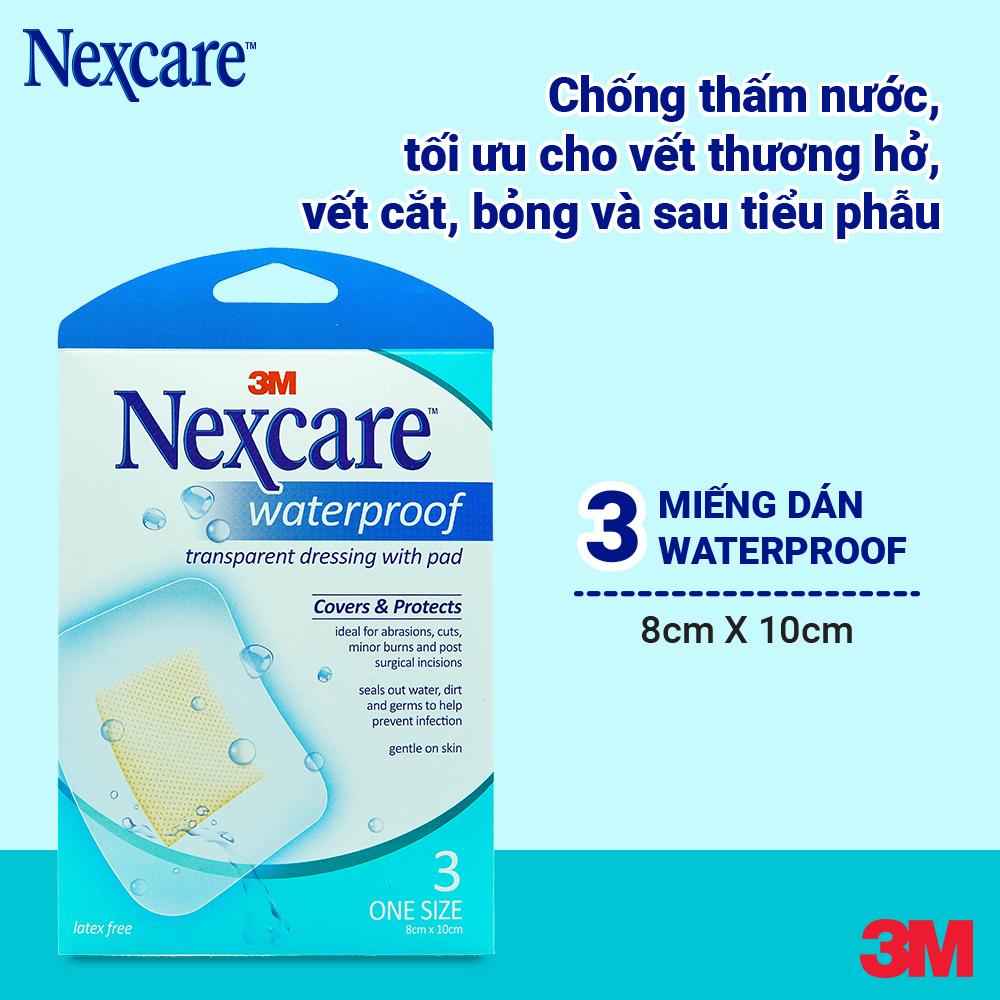 Băng dán bảo vệ vết thương có gạc vô trùng Nexcare 3M 8x10cm hộp 3 miếng - Siêu dính, công nghệ keo tiệt trùng B100