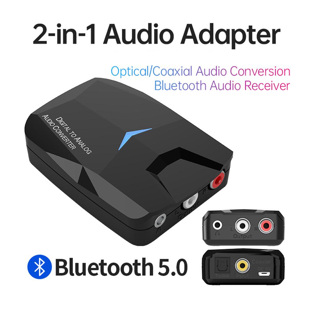 Bộ Chuyển Đổi Âm Thanh Kỹ Thuật Số Sang Analog, Bộ Chuyển Đổi Quang Học SPDIF Kỹ Thuật Số Đồng Trục Sang 3.5Mm AUX RCA L/R Bộ Thu Bluetooth 5.0 Tương Thích