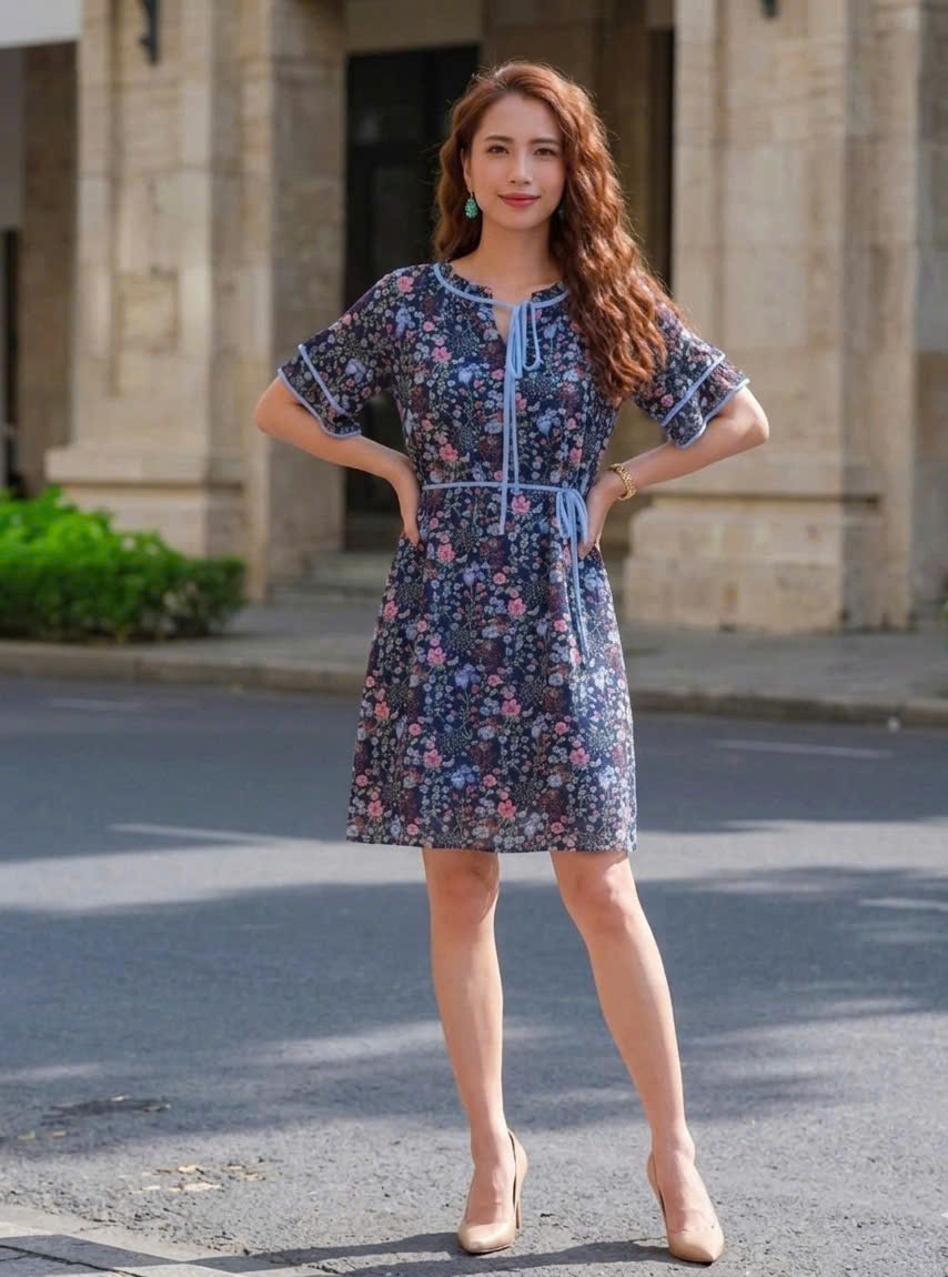 Đầm Suông Chữ A Chiffon Hoa Dre148 Thời trang Hity