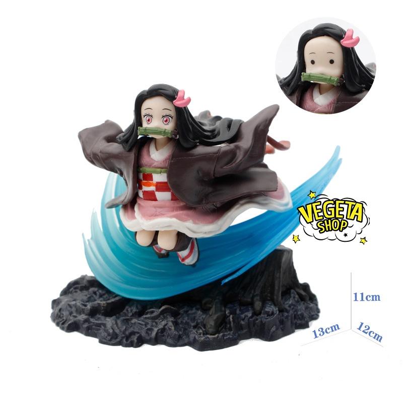 Mô hình Kimetsu No Yaiba - Mô hình thanh gươm diệt quỷ - Kamado Nezuko 2 mặt để thay hiệu ứng cực đẹp - 11x12x13cm