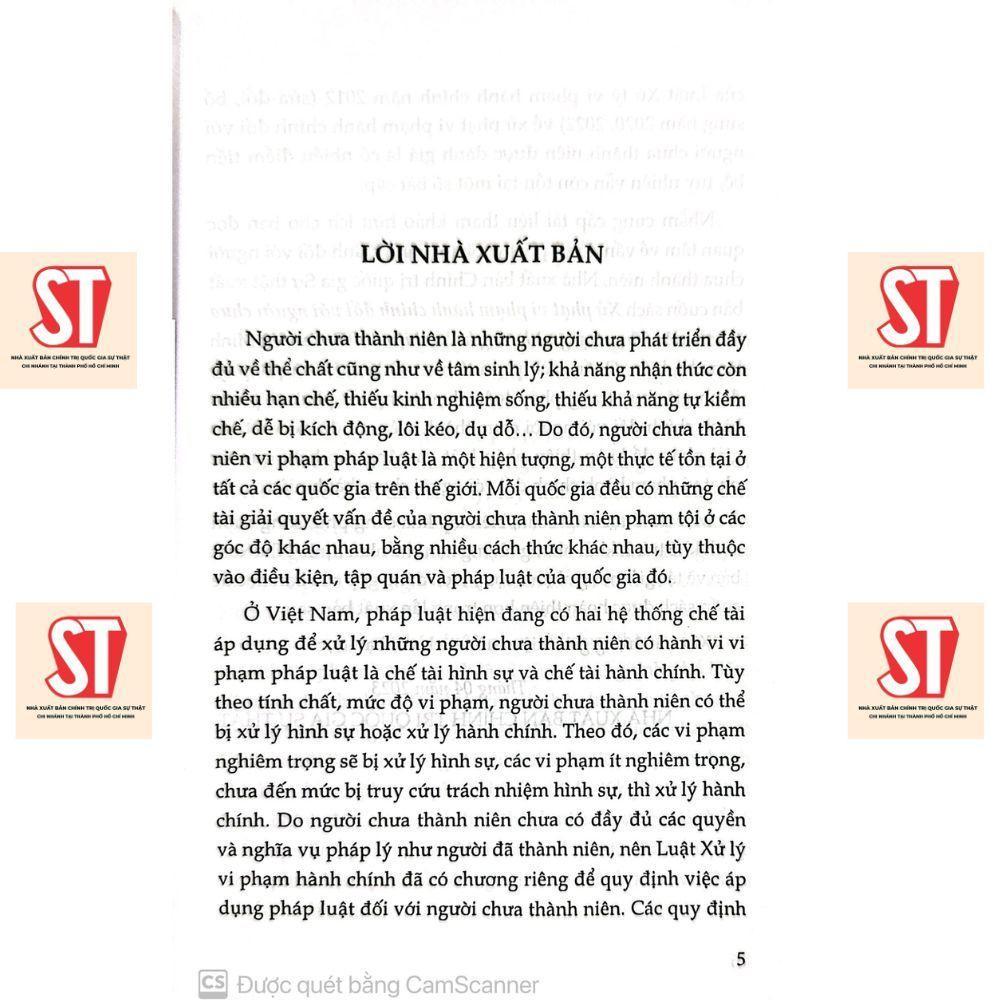 Sách - Xử Phạt Vi Phạm Hành Chính Đối Với Người Chưa Thành Niên - Thực Trạng Và Hướng Hoàn Thiện - NXB Chính Trị Quốc Gia